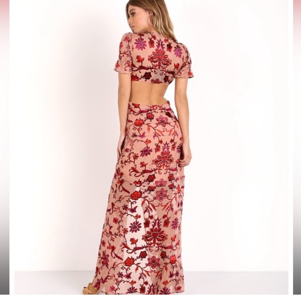 For Love And Lemons Pink Flutter Sleeve Sundress